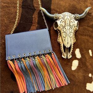 Multicolor Fringe Women's Bag